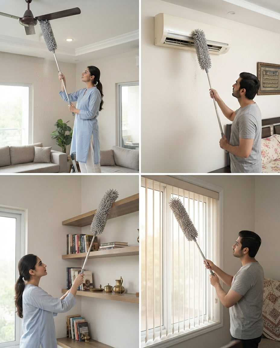 CEILING FAN KI SAFAI AB BINA LADDER!