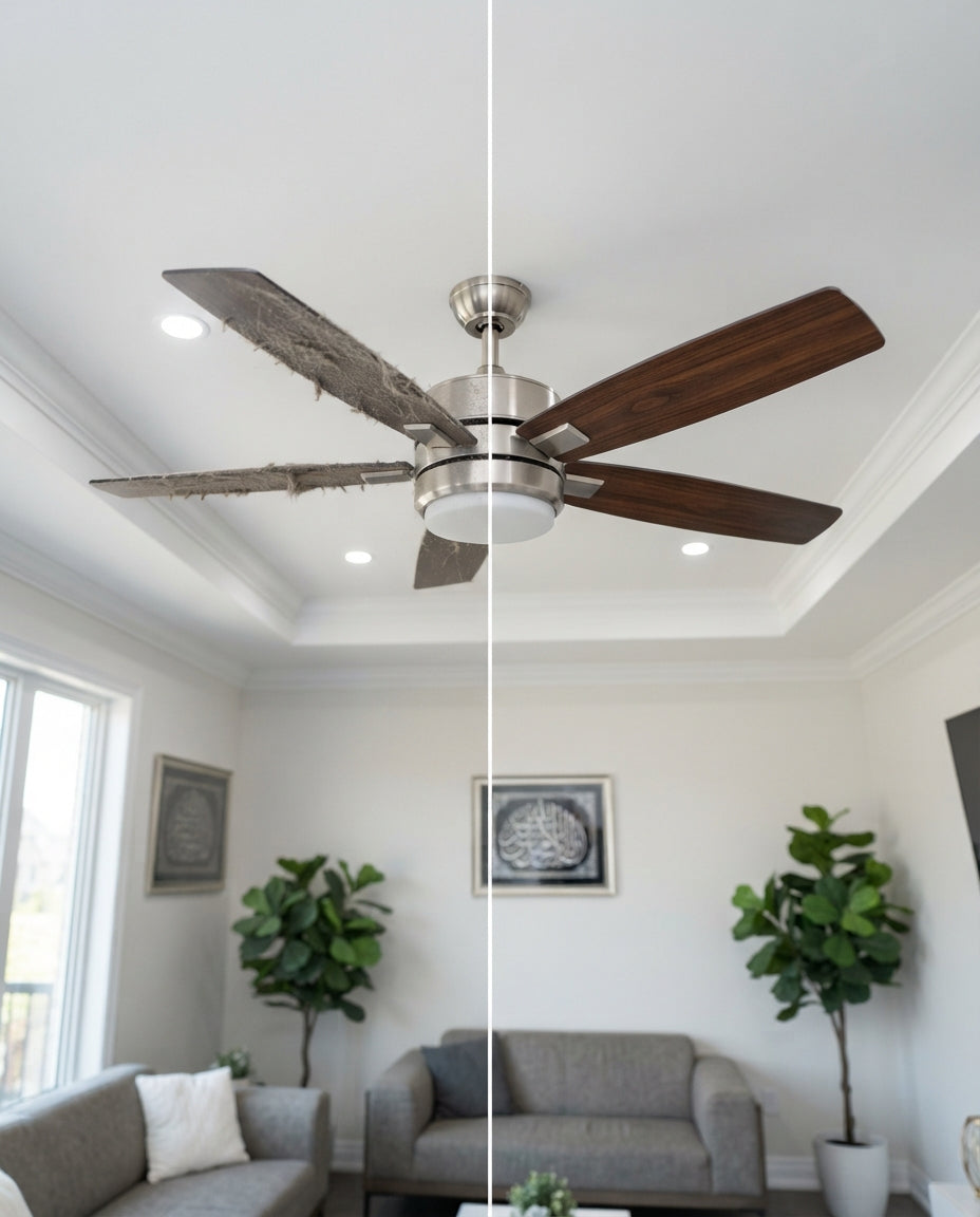 CEILING FAN KI SAFAI AB BINA LADDER!